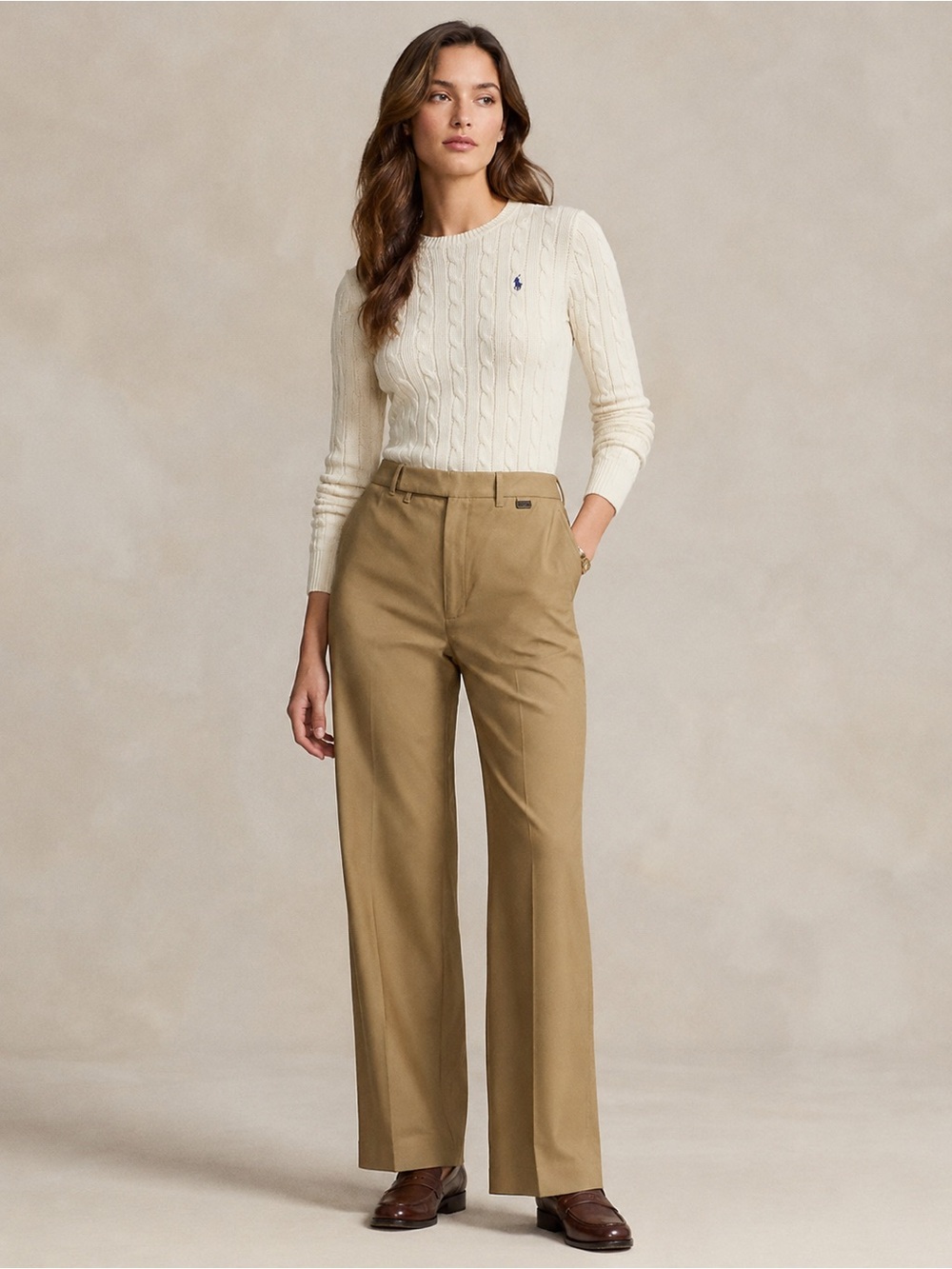 NWT Vintage Polo Ralph Lauren Khaki Relaxed Fit Trousers
